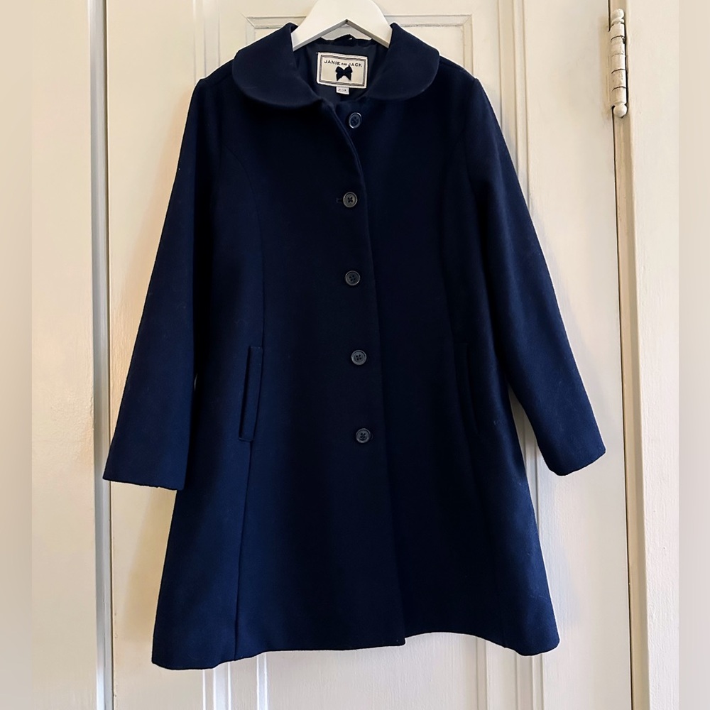 Janie and Jack Girls Navy Dress Coat Size 5-6